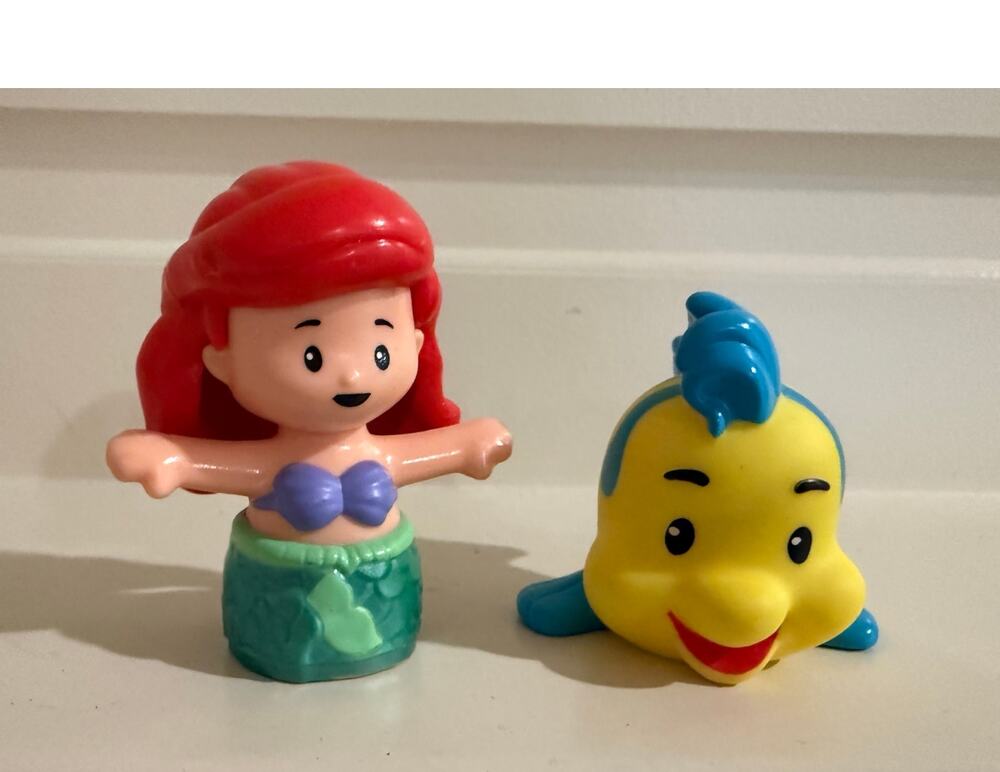 Fisher-Price Little People figurines Disney Princess Ariel Fish Flounder Chunky